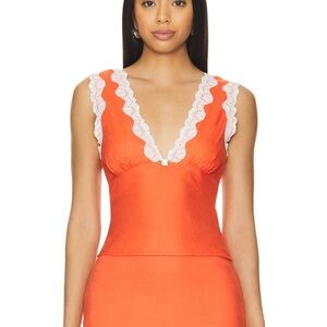 V Neck Lace Top